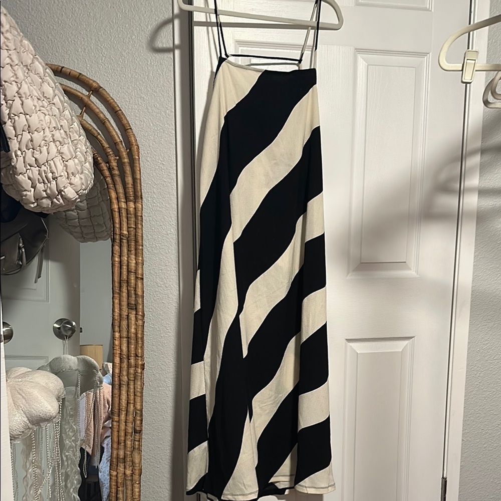 Black and White Striped Maxi dress